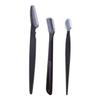 Baluue 3pcs Stainless Steel Eyebrow Razor Set Portable Eyebrow Trimmer Makeup Tool Kit for Women Girls Lightweight and Non-Slip view 1