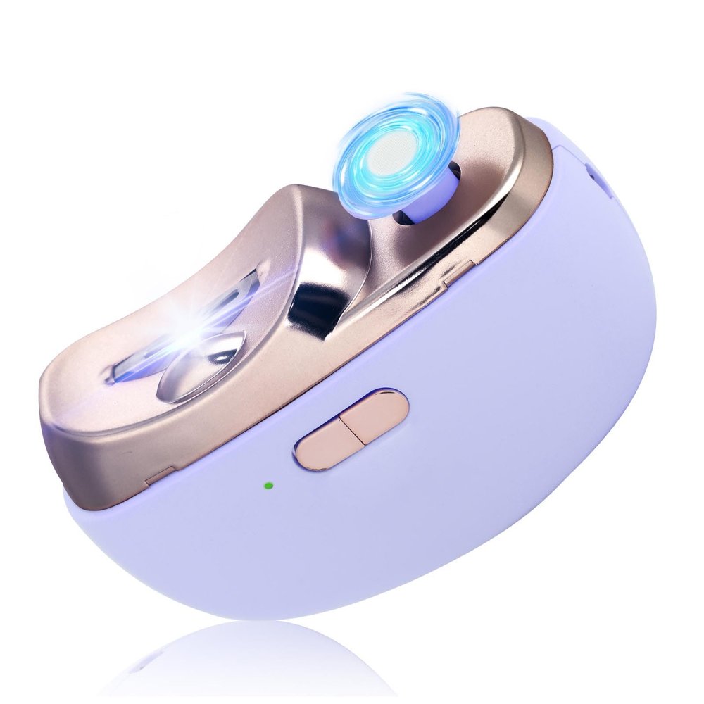 3 in 1 Automatic Nail Clipper Polisher, Toenail Trimmer for Seniors Adults, Safe & Convenient Electric Nail Trimmer Cutter, Nail File Clip Storage, 2 Speeds, Purple