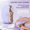 3 in 1 Automatic Nail Clipper Polisher, Toenail Trimmer for Seniors Adults, Safe & Convenient Electric Nail Trimmer Cutter, Nail File Clip Storage, 2 Speeds, Purple view 2