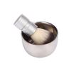 Baluue Professional Beard Shaving Tool Set Shaving Cream Bowl Non-slip Handle and Stainless Steel Bowl for Home view 1