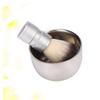 Baluue Professional Beard Shaving Tool Set Shaving Cream Bowl Non-slip Handle and Stainless Steel Bowl for Home view 3