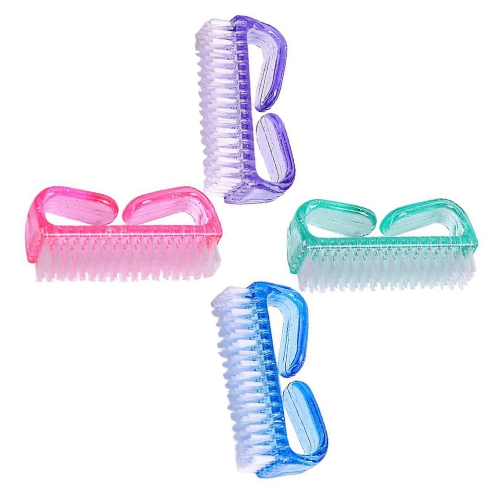 FOMIYES 4pcs Hand Fingernail Scrub Brush for Cleaning Manicure and Pedicure Comfortable to Hold Handle Flexible Bristles for Toes Kitchen Bathroom Travel