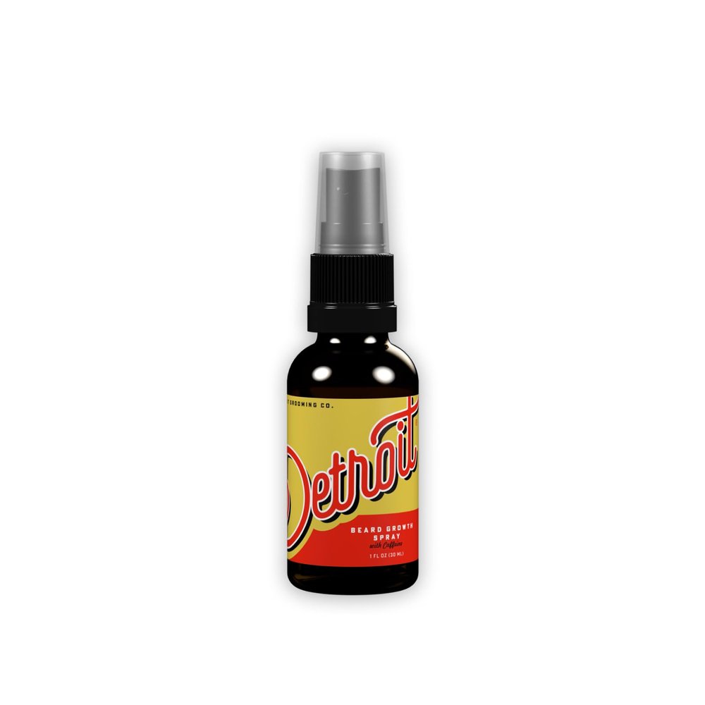 Detroit Grooming Co. Beard Growth Spray | Boost Beard Growth with Biotin, B7 & Caffeine | Hydrating Beard Care with Lavender Water, Green Tea & Glycerin | 1oz Bottles (1-pack)