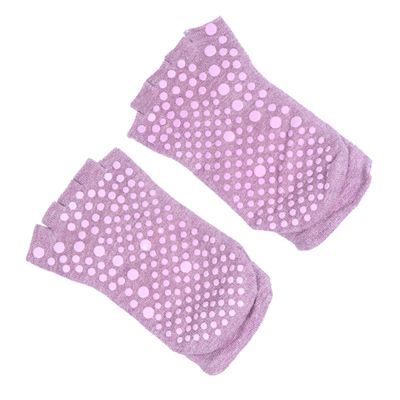 Didiseaon 1pair Moisturizing Yoga Socks Non-Slip Grip Breathable Five-Toe Design for Women and Girls for Running and Daily Activities Violet