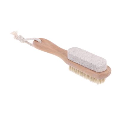 Didiseaon Feet Pumice Brush Pig Hair Bristles Double-Sided Foot File for Dead Skin Removal Pedicure Brush Portable Foot Scraping Plate