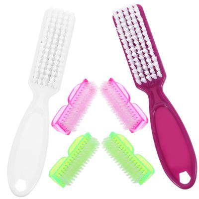 Didiseaon 6pcs Nail Cleaning Brush Home Pedicure Brush Strong Handle Nail Cleaner for Salon Home Use
