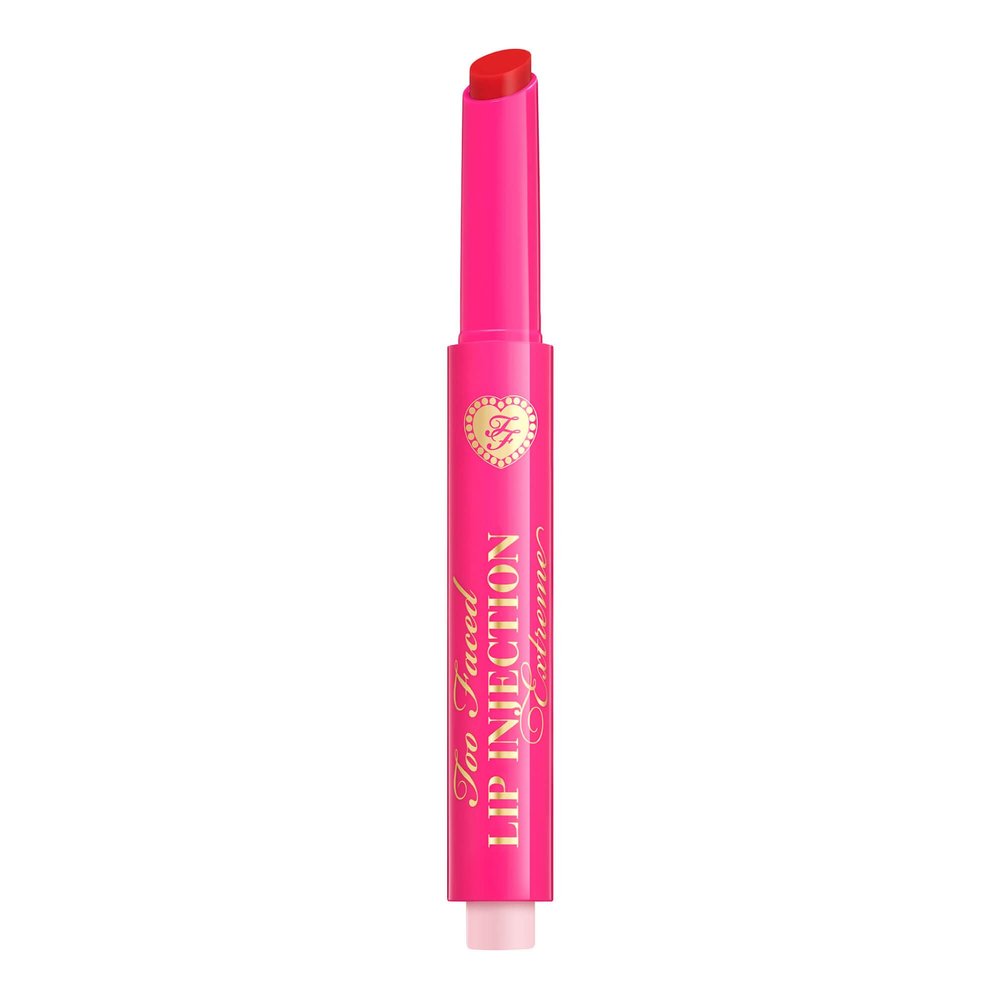 Too Faced Lip Injection Extreme Plumping Clicks | Hydrating, Sheer-To-Medium Buildable Coverage, Lip Plumper with Click Applicator, 0.05 Ounce, On Pointe (Cherry Red)