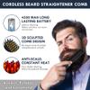 Viuyougor Beard Straightener for Men, Cordless Portable Heated Beard Straightening Comb with LCD, Beard and Hair Straightener Brush Hot Comb, Anti-Scald & Automatic Shut-Off, Portable for Travel view 2