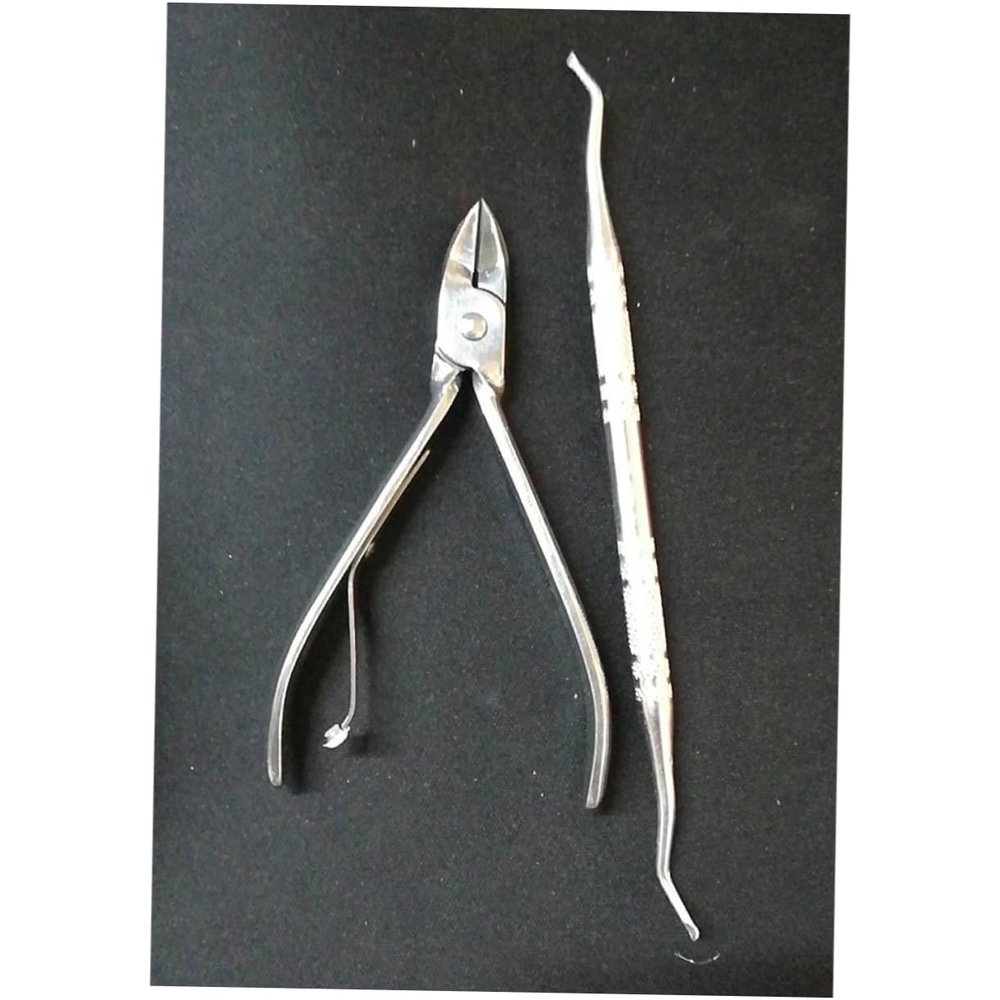 Didiseaon 2pcs Stainless Steel Cuticle Remover Tool Professional Nail Manicure Scissors Plier Dead Skin Removal Rasp for Nail Growth