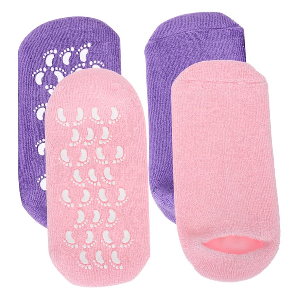 ASAKKURA 2pairs Moisturizing Gel Spa Socks for Women of Foot Cushioned Design Breathable Stylish for Overnight Foot Care for Relaxation and Comfort
