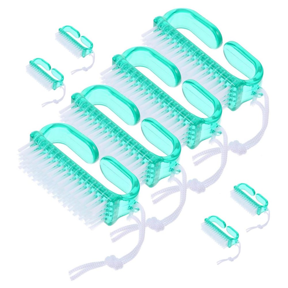 ASAKKURA 8pcs Nail Art Clean up Brush Hard Bristle Cleaning Brushes for Fingernails Toenails Nail Salon Travel