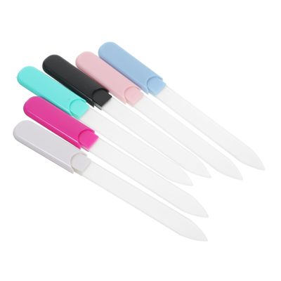 ASAKKURA 6pcs Glass Nail Files Fine Surface Design for Precise Trimming Alternative Portable for Natural Nails