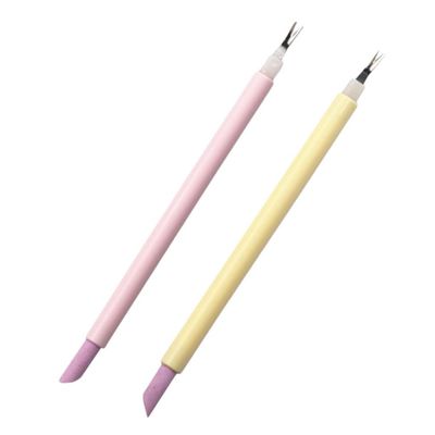 BIUDECO 2pcs Cuticle Trimmer and Dead Skin Removal Fork Dual-end Pusher Tool for Manicure and Pedicure Random Color for Nail Art and Grooming