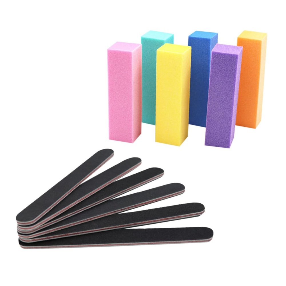 BIUDECO 12pcs Nail File and Buffer Set Durable Manicure Tools for Fingernails and Toenails for Nail Art and Applications Includes Files and Buffers