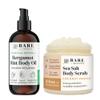Bare Botanics Bergamot Mint Body Oil (Custom Formulated) + Coconut Vanilla Body Salt Scrub view 1
