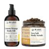 Bare Botanics Lemon Orange Body Oil (Custom Formulated) + Vanilla Hazelnut Body Coffee Scrub view 1