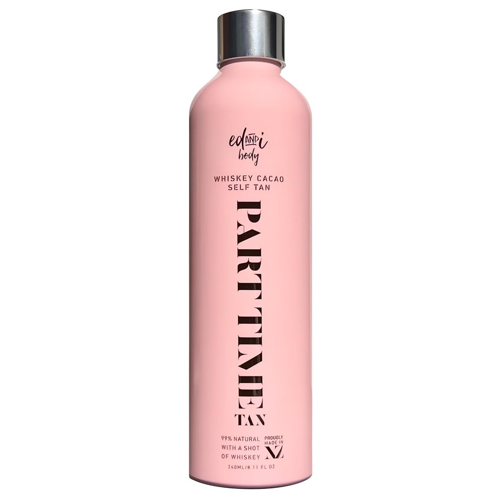 ed&i PART TIME Self Tanner With Natural DHA Whiskey Cacao, Self Tanning for Women, Natural Long Lasting Body Sunless Tan, Leg Tanner for Women, Buildable Golden Glow Tanning Products, 8.45 oz