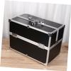 BIUDECO Handheld Makeup Train Case 3 Tiers Portable Cosmetics Box Organizer for Travel Black Storage Adjustable Compartments view 3