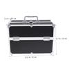 BIUDECO Handheld Makeup Train Case 3 Tiers Portable Cosmetics Box Organizer for Travel Black Storage Adjustable Compartments view 4