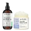 Bare Botanics Bergamot Mint Body Oil (Custom Formulated) + Lavender Tea Tree Body Salt Scrub view 1