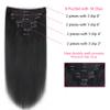 Mihugass Clip in Hair Extensions Real Human Hair For Women Double Weft Brazilian Virgin Hair Extensions Wear and Go Straight Clip on Hair 8pcs With 18 Clips 120g(20inch,#1B) view 2