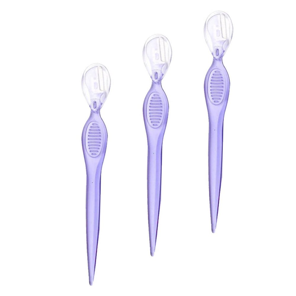 IWOWHERO 3pcs Stainless Steel Eyebrow Grooming Kit for Women Brow Razor Facial Blade Beauty Makeup Tools Portable Eyebrow Trimmers
