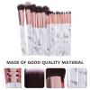 15 Pcs Marble Makeup Brush Set with Nylon and Plastic Handle view 4