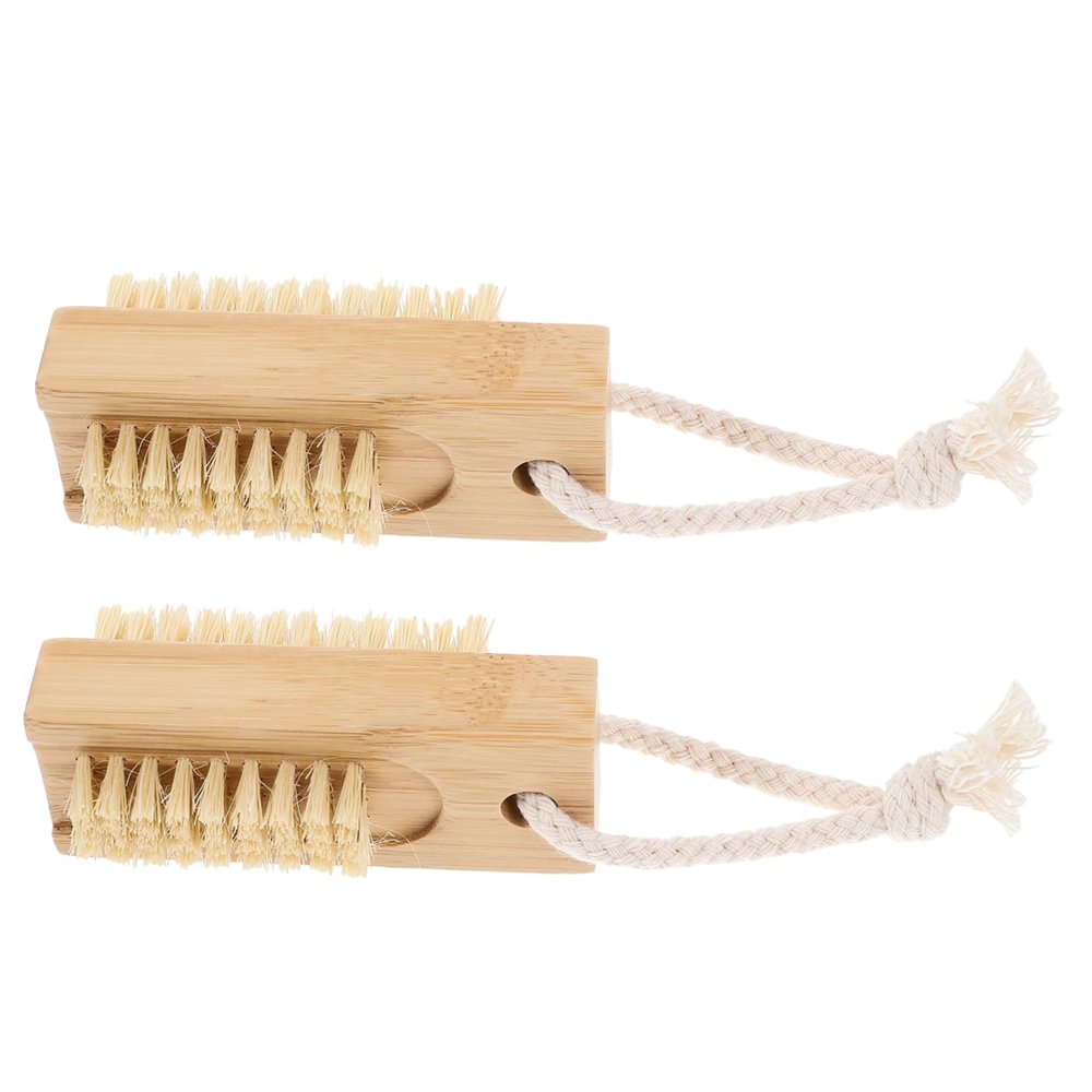 BIUDECO 2pcs Ergonomic Handle Nail Cleaner Brush for Fingernails Portable Easy to Use