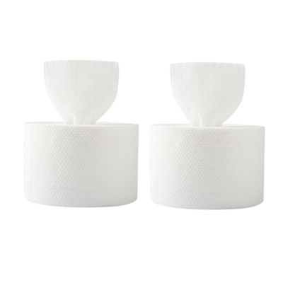 BIUDECO 2rolls Cotton Cleansing Wipes Dual Use Dry Wet Face Towels for Travel Makeup Removal Safe for Per