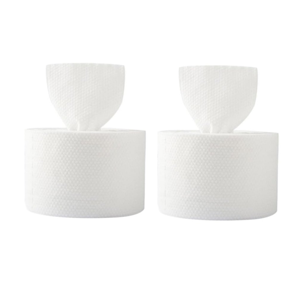 BIUDECO 2rolls Cotton Cleansing Wipes Dual Use Dry Wet Face Towels for Travel Makeup Removal Safe for Per