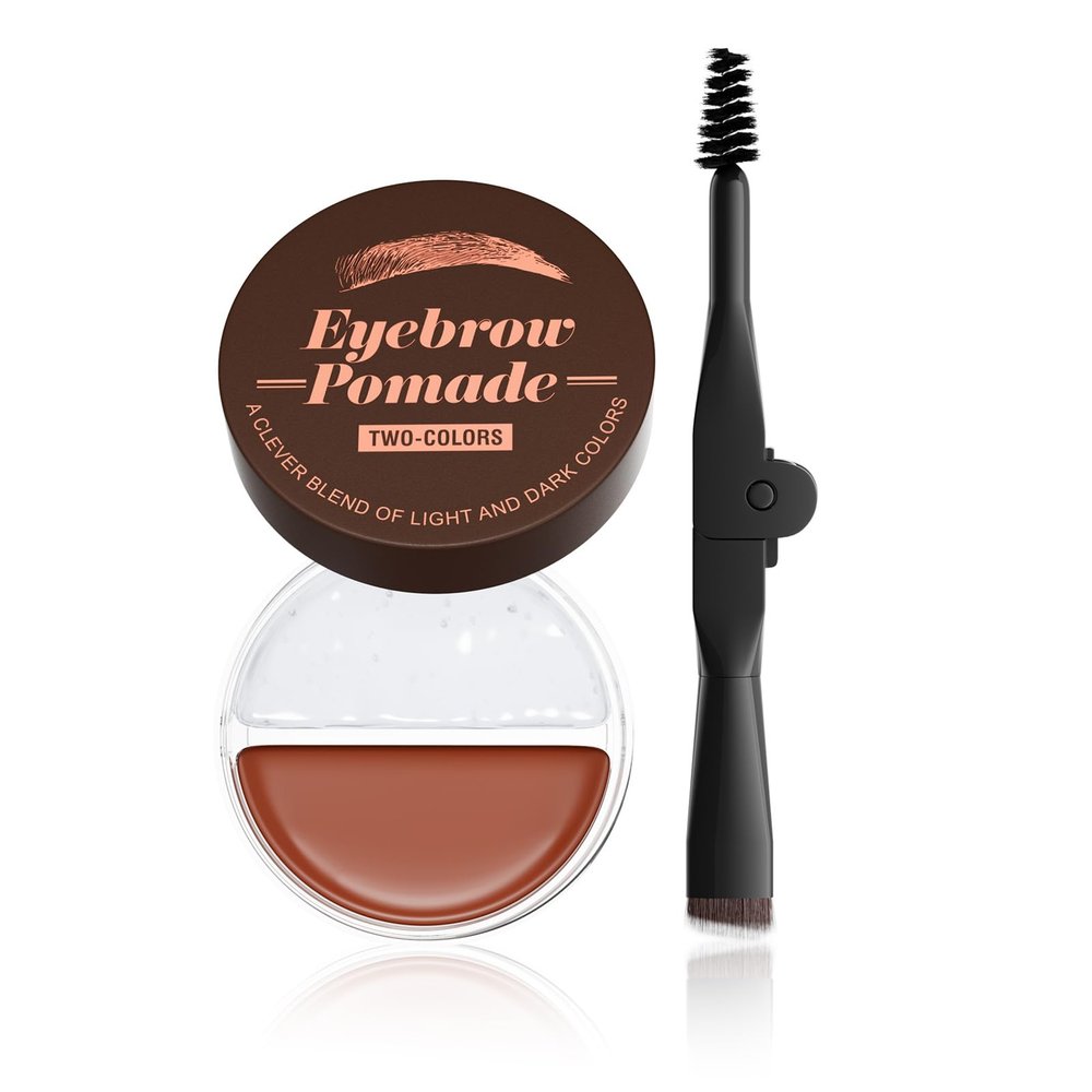 2 In 1 Eyebrow Pomade Two Colors Brow Pomade With Brush Eyebrow Styling Cream For Woman Brow Makeup
