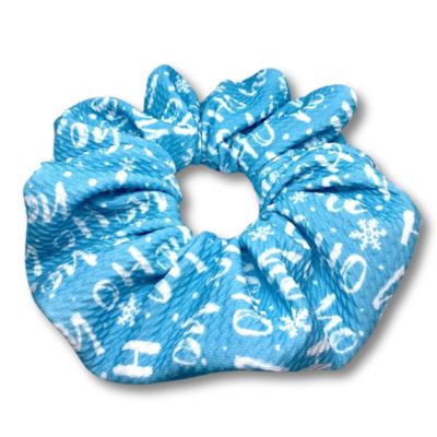 Enchanted Scrunch Christmas Oversized Scrunchies for Women, Unbreakable Giant Scrunchies, Thick Hair Ponytail Holder, Girls Winter Hair Accessory (Beige Gingerbread Man)