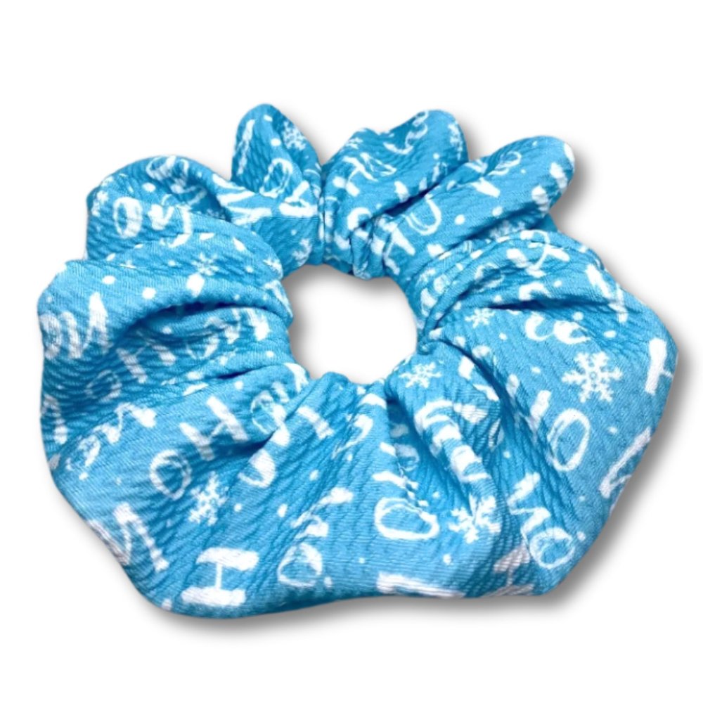Enchanted Scrunch Christmas Oversized Scrunchies for Women, Unbreakable Giant Scrunchies, Thick Hair Ponytail Holder, Girls Winter Hair Accessory (Beige Gingerbread Man)