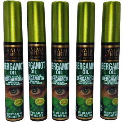 Aceite de Bergamota Rmel 13g (Bergamot Oil Mascara) - Nourishing and Premium Quality (5 Pack) Pestanas fuertes & bellas!