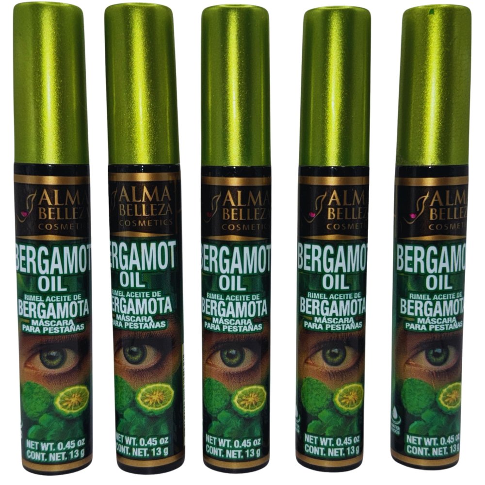 Aceite de Bergamota Rmel 13g (Bergamot Oil Mascara) - Nourishing and Premium Quality (5 Pack) Pestanas fuertes & bellas!