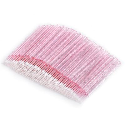 400 Microswabs - Pink Micro Applicator Brush Replacements for Eyelash Extensions