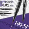 Pinkiou Microblading Eyebrow Pen, 2-In-1 Waterproof Eyebrow Pen, Dual-Ended Eyebrow Pen with 4-Fork-Tips and Precision Brush, Eyebrow Pen for Natural Hair-Like Brows,Long Lasting,Black view 2