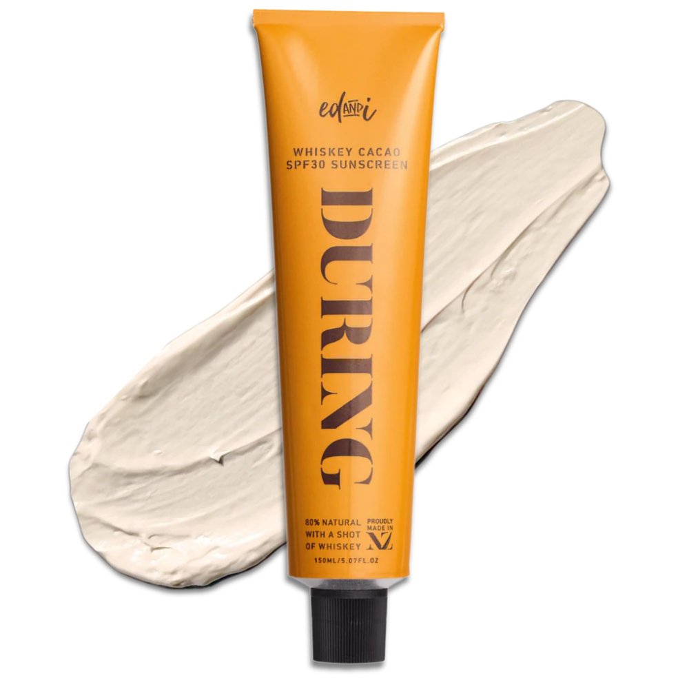 ed&i DURING Sunscreen Lotion for Body, SPF 30 Broad Spectrum Full Body Sun Screen w/UVA & UVB Protection, Moisturizing & Lightweight. Whiskey Cacao Scent 5.07 oz