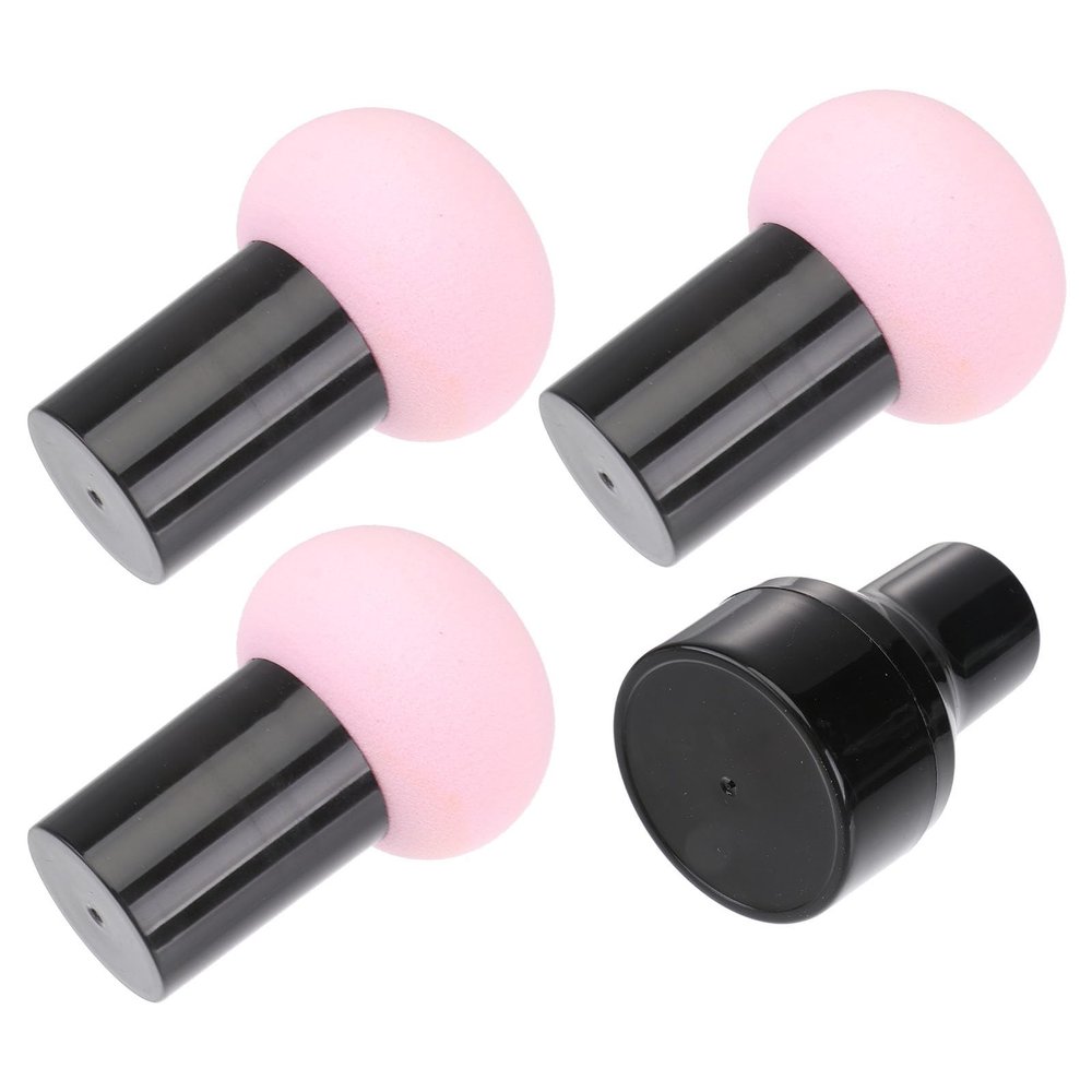VINTORKY 3pcs Mushroom Makeup Sponge Seal Shape Makeup Puff Handle Wet Dry Powder Puff for Foundation Concealer Blush Easy Cleaning Feature Random Color