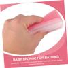 PLAFOPE 3pcs Sensory Integration Training Brushes Soft Sponge Bath Brushes for Newborns for Skin Care Yellow view 2
