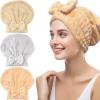 Jseng 3Packs Microfiber Hair Towel for Women - Quick-Drying, Super Absorbent Hair Wrap with Bow Design, Soft Hair Towel Turban for Curly Long Wet Hair view 1