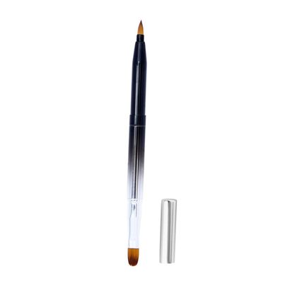 BIUDECO Retractable Lip Brush Flexible Lipstick and Lip Gloss Applicator with Metal Shell Portable Dual-ended Design for Effortless Makeup Application for Home and Professional Use Black