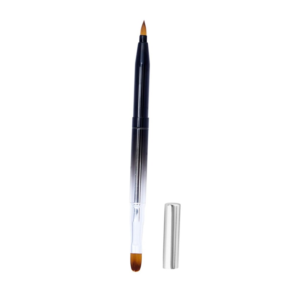 BIUDECO Retractable Lip Brush Flexible Lipstick and Lip Gloss Applicator with Metal Shell Portable Dual-ended Design for Effortless Makeup Application for Home and Professional Use Black
