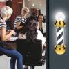 26.7" Barber Pole LED Light, Classic Style Hair Salon Barber Shop Open Sign, Spinning Gold White Black Stripe Light Sign,1.2M Line view 4