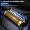 Electric Foil Shavers for Men: Close Shave Electric Razors with 3 Floating Blades, IPX7 Waterproof Wet Dry Face Razor with Big LED Display, Cordless Beard Trimmer with 3 Gears Adjustable (Black) view 2