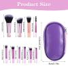 10 Pcs Travel Makeup Brush Set Mini Makeup Brushes Travel Size With Pack Portable Small Eyeshadow Eye Lipstick Foundation Brush Shadow Contour Blush Concealer view 2