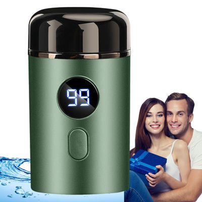 Mini Portable Electric Shaver, Unisex Mini Portable Electric Shaver, USB Rechargeable Waterproof Razor for Men (Green)