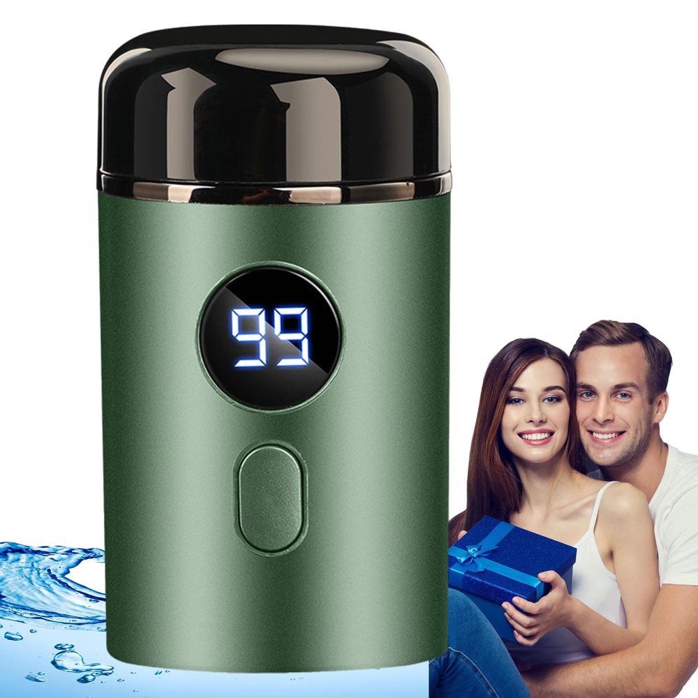 Mini Portable Electric Shaver, Unisex Mini Portable Electric Shaver, USB Rechargeable Waterproof Razor for Men (Green)