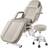 KIIUMI Tattoo Bed Chair for Client, Facial Lash Bed for Esthetician Chair with Swivel Stool, Adjustable Salon Spa Beauty Equipment w/Removable Armrests & Headrest, 2-Tray, Grey view 1