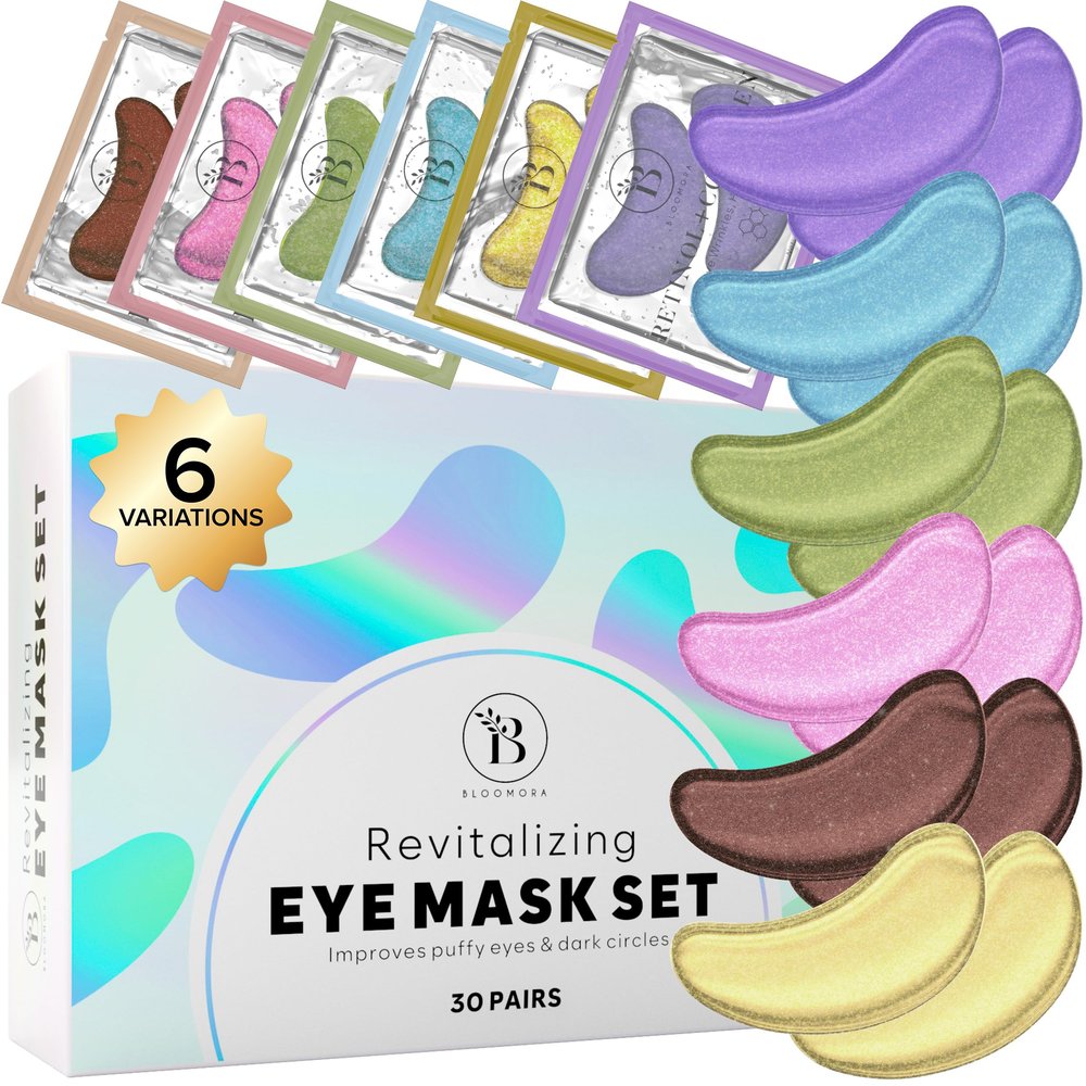 BLOOMORA Variety Under Eye Patches (30 Pairs) Under Eye Patches for Dark Circles and Puffy Eyes, Under Eye Mask, Eye Care, Puffy Eyes Treatment, Eye Masks Bulk, Bachelorette Party Favors